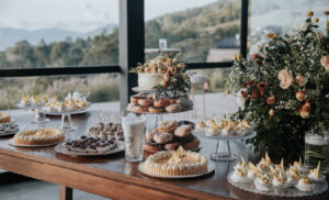 Creative Sweet 15 appetizer table with themed decoration